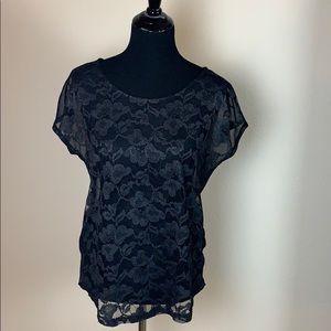 Lush Black Sheer Top